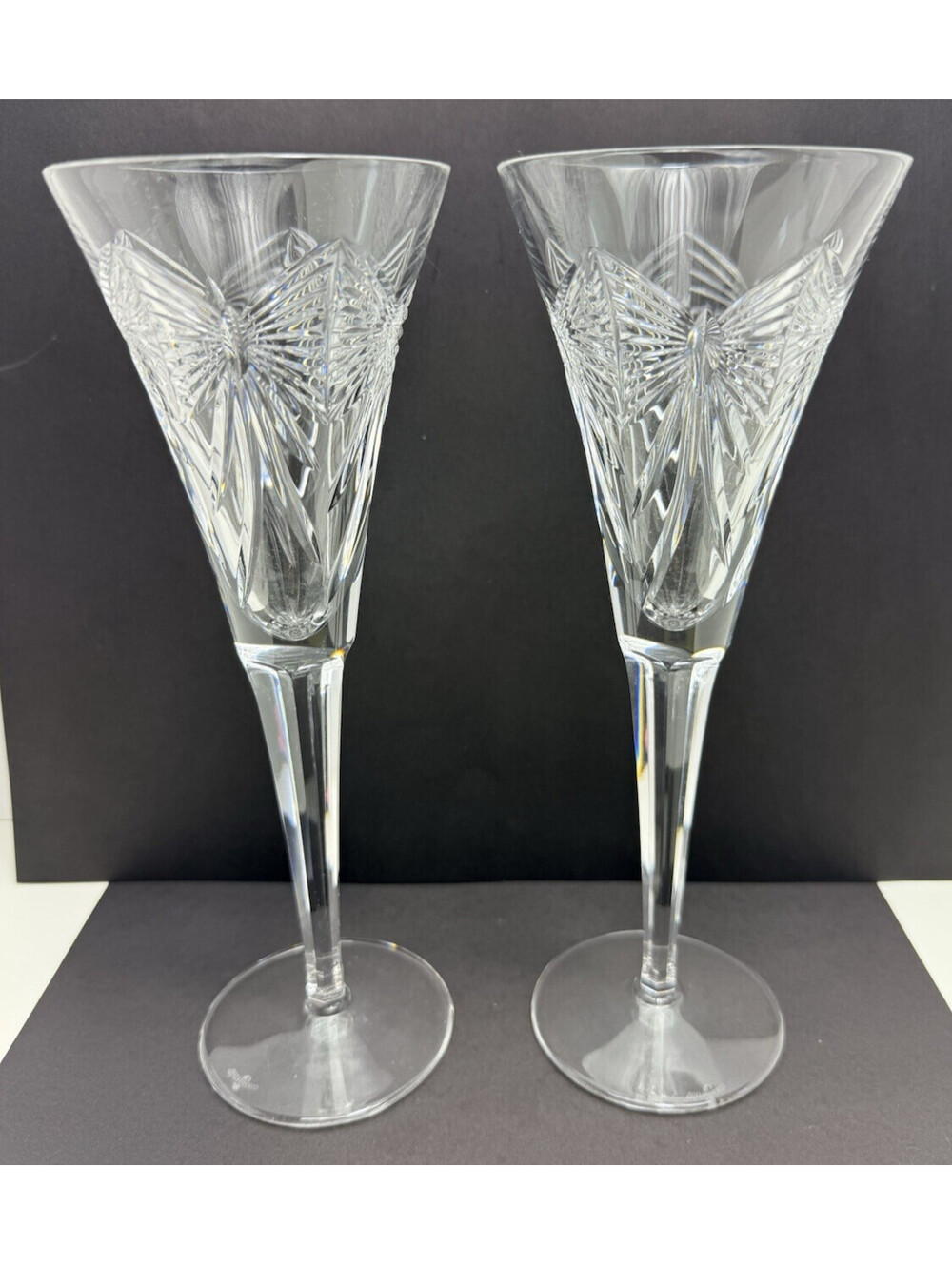 Waterford Crystal Champagne Flute Millennium Series Continental 9 1/4"H Peace